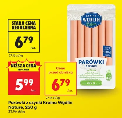 Parówki z szynki Kraina Wędlin Nature promocja w Biedronka