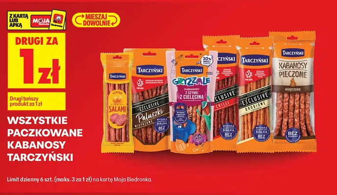 Paczkowane kabanosy Tarczyński promocja w Biedronka