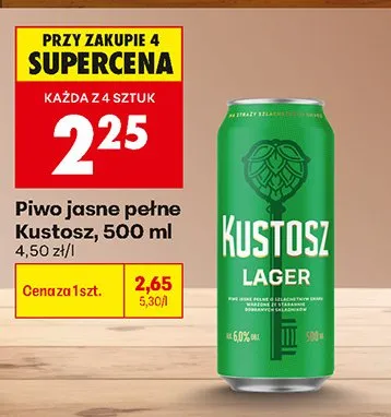 Piwo Kustosz Lager promocja w Biedronka