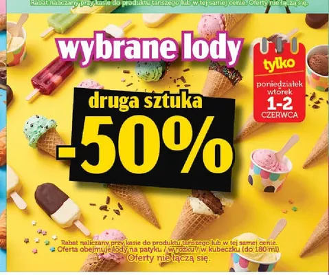 Lody na patyku, w rożku, w kubeczku do 180ml promocja w TOPAZ