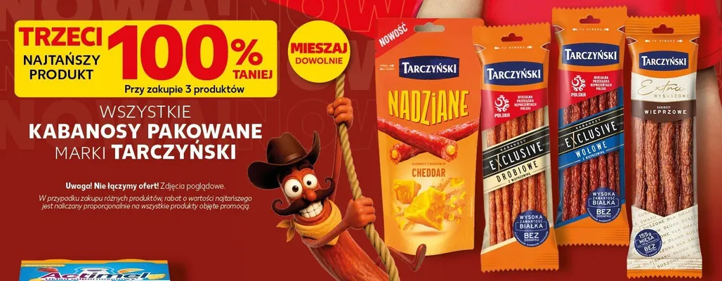 Kabanosy pakowane marki Tarczyński promocja w Kaufland