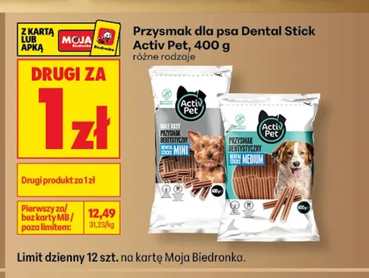 Przekąska dla psa dental sticks Tropi deluxe promocja w Biedronka