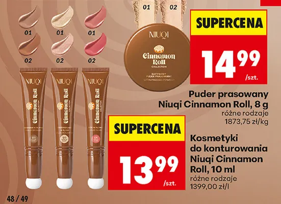 Kosmetyki do konturowania Niuqi Cinnamon Roll promocja w Biedronka