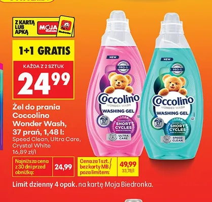 Żel do prania Coccolino Wonder Wash Ultra Care promocja w Biedronka