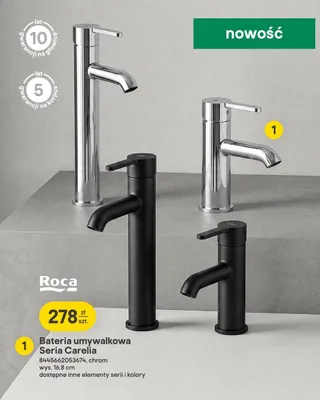 Bateria umywalkowa Roca Carelia chrom promocja w Castorama