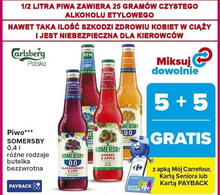 Piwo bezalkoholowe różne rodzaje butelka promocja w Carrefour Market