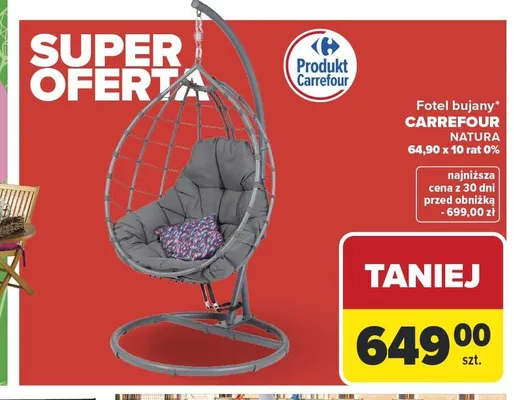 Fotel bujany CARREFOUR NATURA promocja w Carrefour