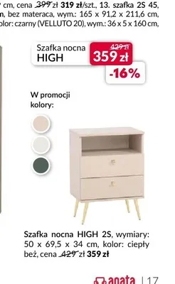 Szafka nocna High 2S promocja w Salony Agata