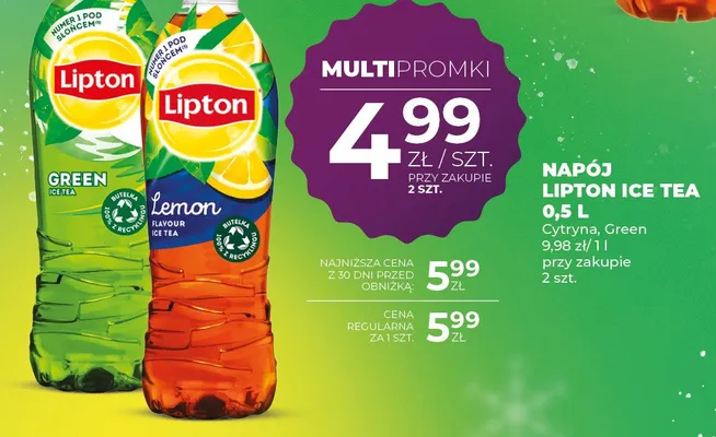 Napój Lipton Ice Tea Cytryna promocja w Duży Ben