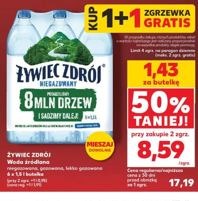 Woda źródlana niegazowana ŻYWIEC ZDRÓJ 6-pak 1,5l promocja w Kaufland