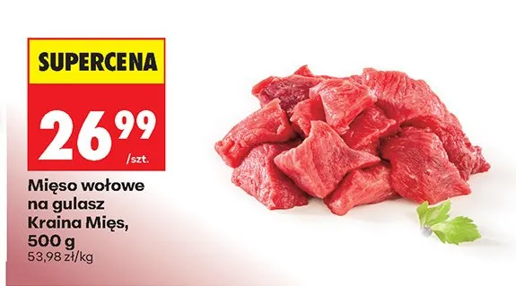 Mięso wołowe na gulasz Kraina Mięs promocja w Biedronka