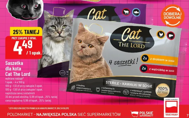 Saszetka dla kota Cat The Lord z wątróbką w sosie promocja w POLOmarket