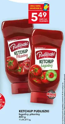 Ketchup łagodny Pudliszki promocja w LEWIATAN