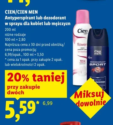 Dezodorant w sprayu dla mężczyzn CIEN MEN promocja w Lidl