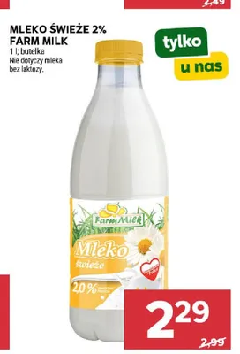 Mleko świeże 2% Farm Milk promocja w Stokrotka