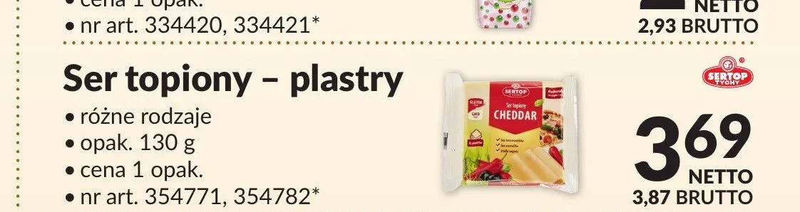 Ser topiony - plastry Sertop promocja w Makro