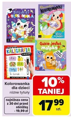 Kolorowanka dla dzieci różne tytuły promocja w Carrefour