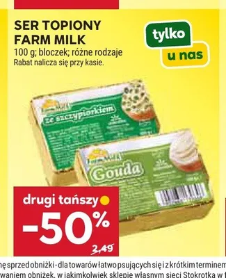 Ser topiony ze szczypiorkiem Farm Milk 100g promocja w Stokrotka