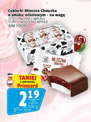 Cukierki Mleczna Chmurka o smaku wiśniowym na wagę promocja w Prim Market