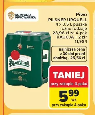 Piwo Pilsner Urquell promocja w Carrefour Market
