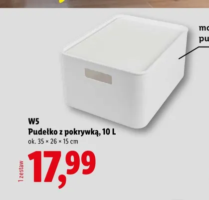 Pudełko z pokrywką 10 l W5 35x26x15 cm promocja w Lidl