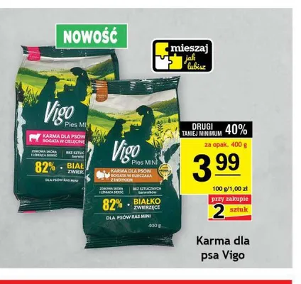Karma dla psa Vigo Pies Mini bogata w cielęcinę promocja w Gram Market