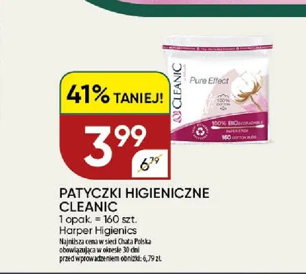 Patyczki higieniczne Cleanic promocja w Chata Polska