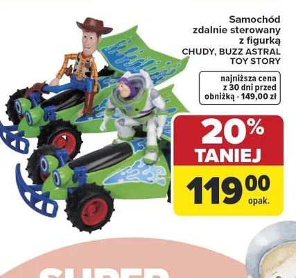 Samochód zdalnie sterowany z figurką Toy Story promocja w Carrefour