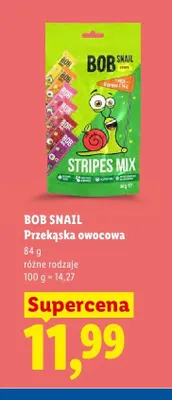 Przekąska owocowa Bob Snail Stripes Mix promocja w Lidl