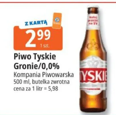 Piwo Tyskie 0,0% promocja w Leclerc