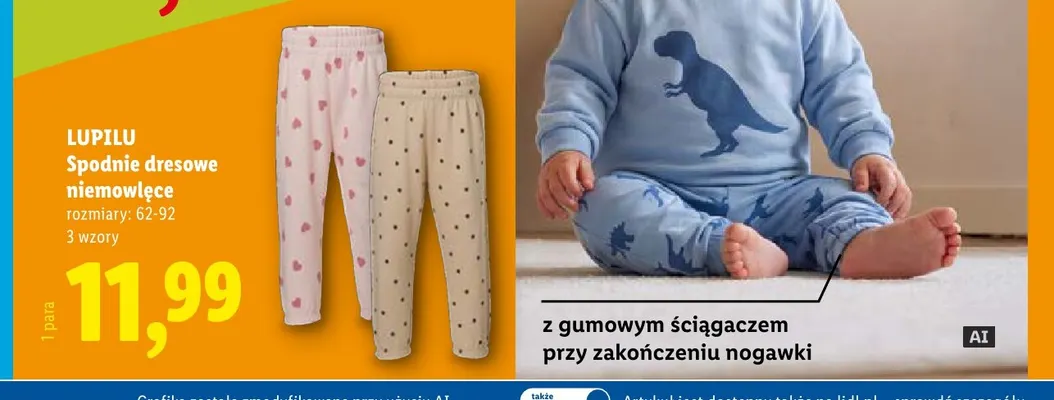 Spodnie dresowe niemowlęce Lupilu promocja w Lidl