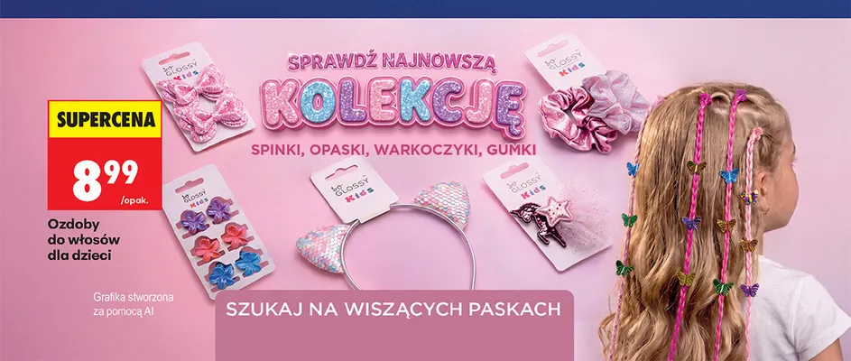 Ozdoby do włosów dla dzieci Glossy Kids promocja w Biedronka