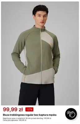 Bluza trekkingowa regular bez kaptura męska 4F promocja w 4F