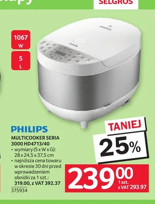 Multicooker Philips Seria 3000 promocja w Selgros