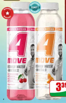 Napój niegazowany witaminowy 4move Peach & Citrus flavour promocja w Dino
