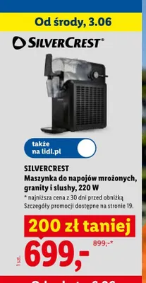 Maszynka do napojów mrożonych granity i slushy Silvercrest promocja w Lidl