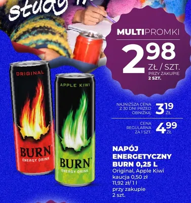 Napój energetyczny Burn Original promocja w Duży Ben