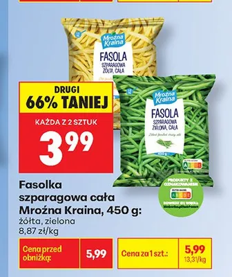 Fasolka szparagowa cała Mroźna Kraina zielona promocja w Biedronka