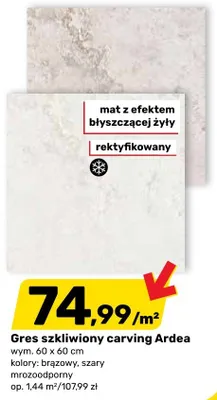 Gres szkliwiony carving Ardea promocja w Bricomarche