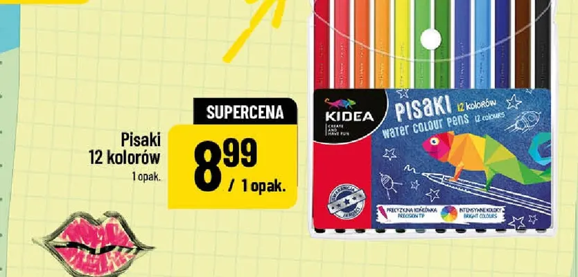 Pisaki 12 kolorów Kidea promocja w POLOmarket