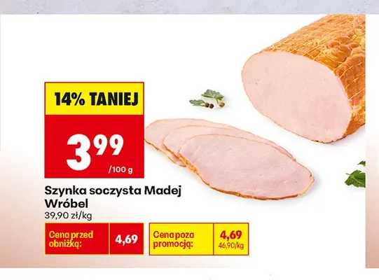 Szynka soczysta Madej Wróbel promocja w Biedronka