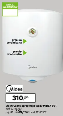 Elektryczny ogrzewacz wody midea 50l kod: 92185362 promocja w Leroy Merlin