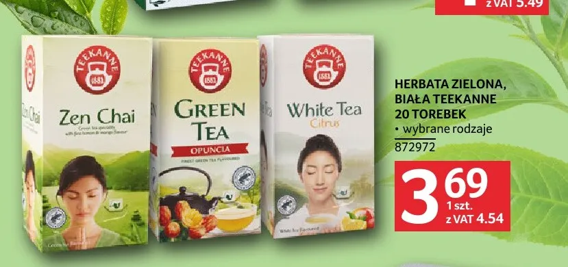 Herbata biała Teekanne 20 torebek promocja w Selgros
