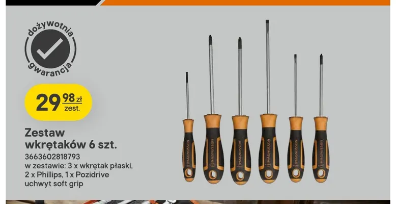Zestaw wkrętaków 6 szt. Magnusson promocja w Castorama
