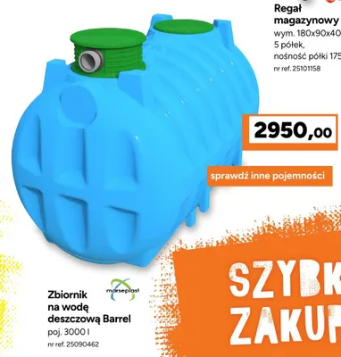 Zbiornik na wodę deszczową Marseplast Barrel promocja w Bricoman