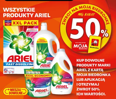 Produkty Ariel, różne rodzaje promocja w Biedronka