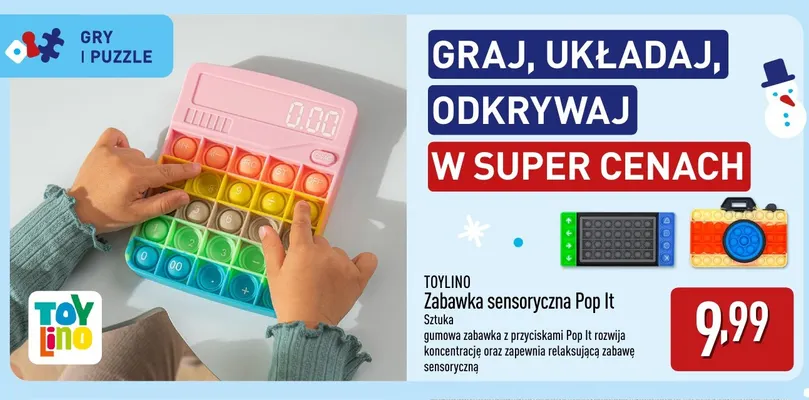 Zabawka sensoryczna Pop It Toylino promocja w Aldi
