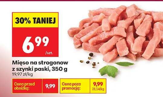 Mięso na strogonow z szynki  promocja w Biedronka