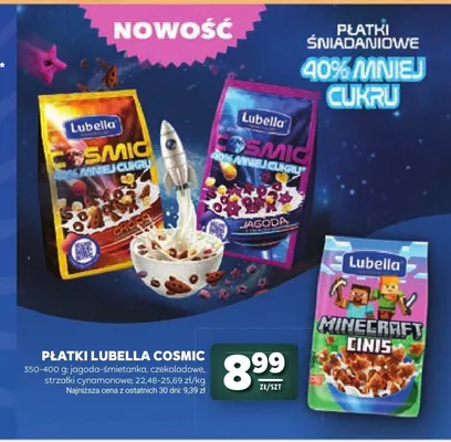 Płatki cynamonowe Lubella Minecraft Cinis promocja w Stokrotka