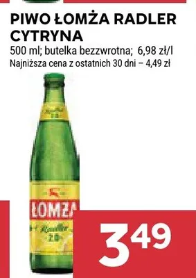 Piwo Łomża Radler Cytryna promocja w Stokrotka